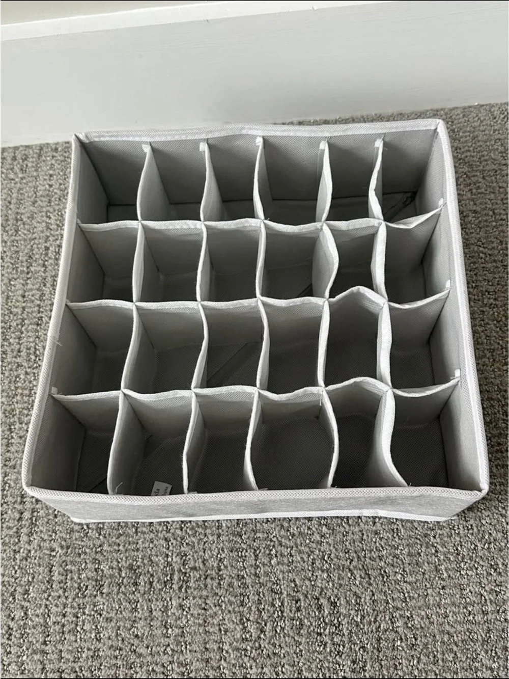 Amazon Gray Fabric Drawer Organizer Set with Multiple Compartments